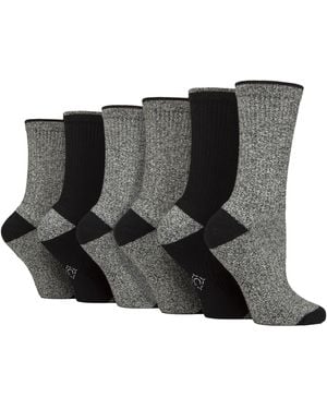Country Pursuit 6 Pairs Ladies Water Repellent Midweight Outdoor Socks For Hiking & Walking - Black