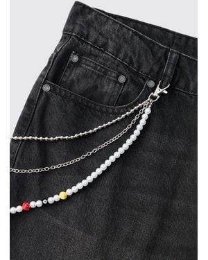 BoohooMAN Dice Charm Jean Chain - Black