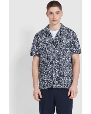 Farah True Landon Print Revere Shirt - Blue