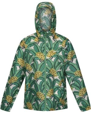 Regatta Ladies Orla Kiely Tropical Floral Packaway Waterproof Jacket - Green