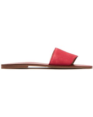 Joules Dayton Slip On Leather Slider Sandals - Red