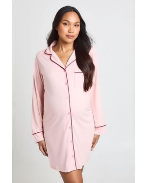 Boohoo Maternity Piping Detail Nightie - Pink