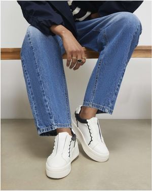 River Island Trainers Scallop Trim Slip On - Blue