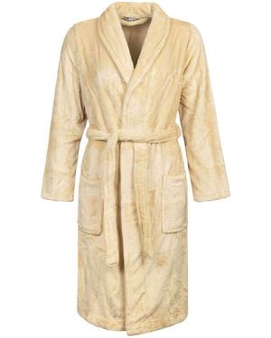Heat Holders Ladies Soft Fleece Warm Bathrobe Dressing Gown For Winter - Natural