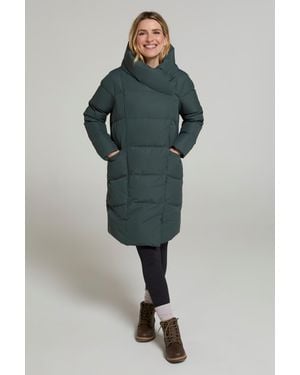 Mountain Warehouse Cosy Wrap Down Padded Jacket Water Resistant Warm Puffer Winter Coat - Green