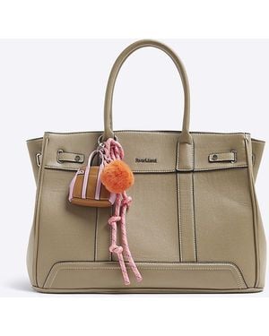 River Island Tote Bag Large Charmed Pu - Natural