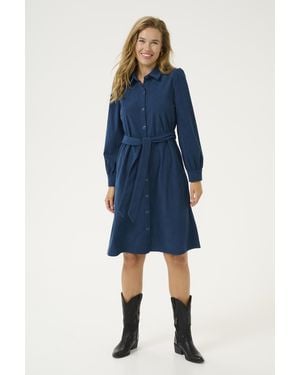 Cream Dress A-Shape - Blue