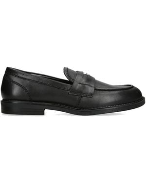 Steve Madden Leather Motor Loafers - Black