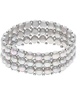 Ateliers Saint Germain Bracelet 3 Rows Of Real Freshwater Pearls - Metallic
