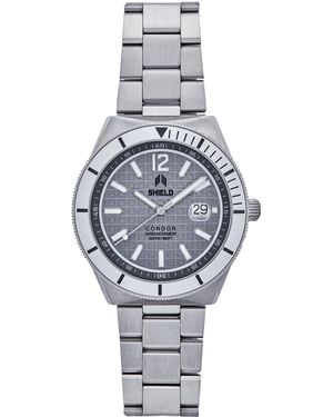 Shield Condor Bracelet Watch W/Date - White