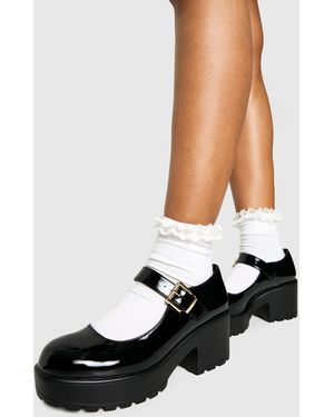 Boohoo Chunky Heeled Mary Janes - Black