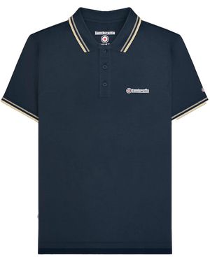 Lambretta Tipped Big & Tall Polo Shirt (Dark) Cotton - Blue
