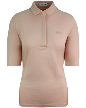 Lacoste Slim Fit Short Sleeve S Peach Polo Shirt Pf7844 66g - Brown