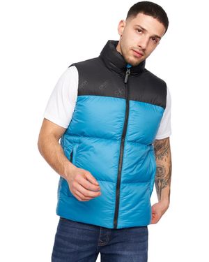 Crosshatch Demerley Contrast Panel Gilet (Petrol/ - Blue
