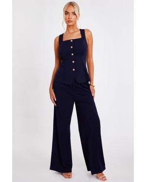 Quiz Wide Leg Trousers - Blue