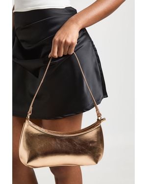 Boohoo Metallic Shoulder Bag - Black