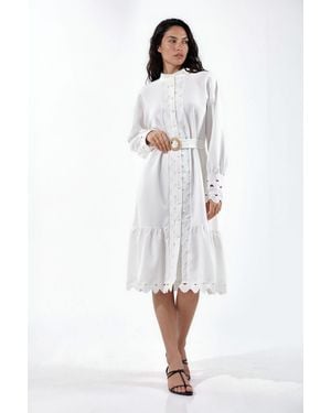 Msn-Collection Midi Dress - White