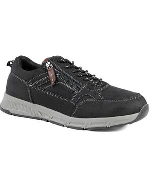 Jones Bootmaker Wide Fit Zip & Lace Fasten Casual Trainers - Black