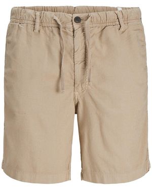 Jack & Jones And Linen Bermuda Shorts - Natural