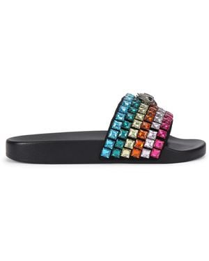 Kurt Geiger Meena Eagle Jewel Sandals - Blue