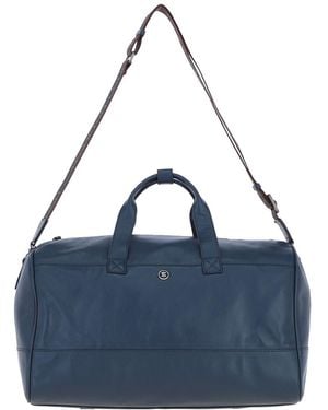 Brampton London 'Voyager' Real Leather Holdall - Blue
