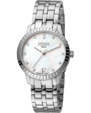 Ferré Ladie's Mother Of Pearl Dial Stainless Steel Watch - Grey