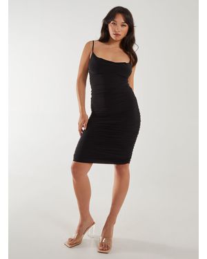 Pink Vanilla Slinky High Neck Midi Dress - Black