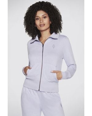 Skechers The Hoodless Hoodie Diamond Jacket Cotton - White