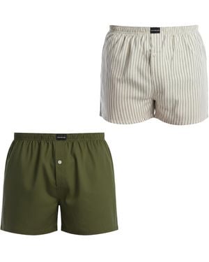 Abanderado 2-Pack Essential Cotton Boxer Shorts With Opening Aadxy - Green