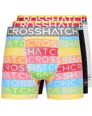 Crosshatch Boxer Shorts (Pack Of 3) (Multicoloured) - Green
