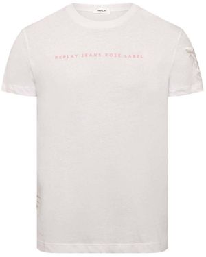 Replay Label T Shirt - White