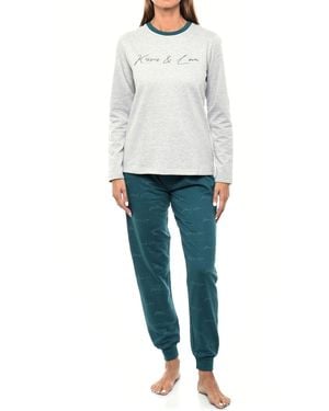 Kisses&Love Klp2 Long Sleeve Plush Winter Pyjamas - Grey