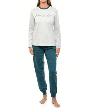 Kisses&Love Klp2 Long Sleeve Plush Winter Pyjamas - White