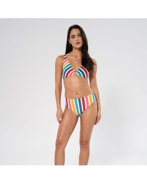 Panos Emporio Stripe Maia Bikini Top - Orange
