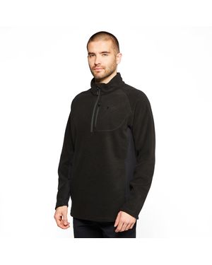 North Ridge Peak Half Zip Fleece With Stretch Side Panels For Walking & Hiking - Black