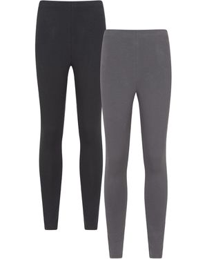 Mountain Warehouse Ladies Cotton Blend Midweight Leggings (Pack Of 2) - Grey