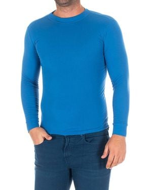 Kisses&Love Long Sleeve T-Shirt With A Medium High Neck 1625-H - Blue