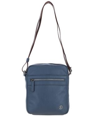 Brampton London 'Crossflow' Real Leather Crossbody Bag - Blue
