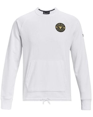 Under Armour Project Rock Heavyweight Terry Sweater Cotton in Blue for Men Lyst UK