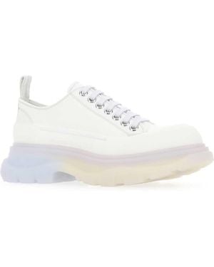McQueen Chalk Canvas Tread Slick Trainers - White
