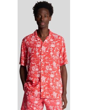 Lyle & Scott Botanical Garden Print Resort Shirt - Red