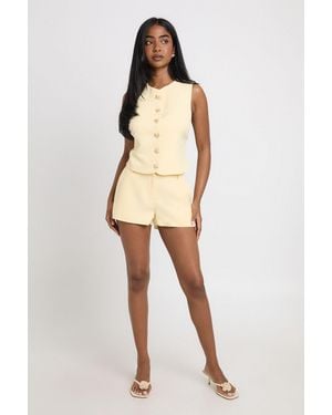 Boohoo Starfish Trim Tailored Shorts - Natural