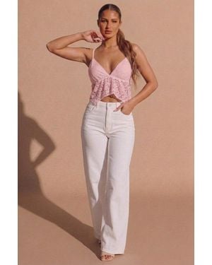 Femme Luxe Lace Handkerchief Hem Cami Top - Brown