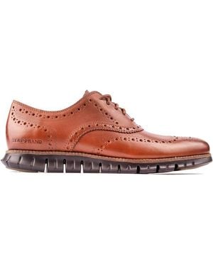 Cole Haan Zero Grand Wing Tip Oxford Shoes - Red