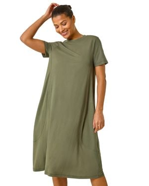 Roman Relaxed T-Shirt Jersey Dress - Green