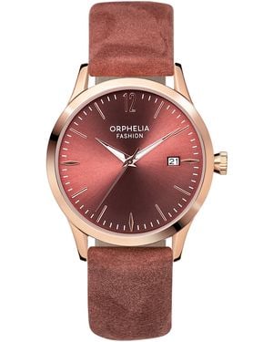 Orphelia Fashion Suede Watch Of714820 Leather - Red