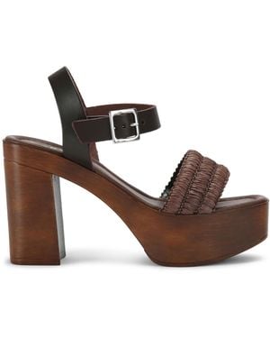 Carvela Kurt Geiger Leather Sassari Block Sandals - Brown