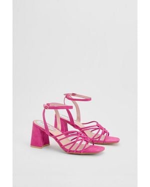Oasis Hettie Strappy Block Heel Sandals - Pink