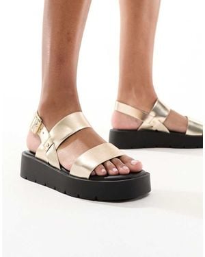schuh Tayla Double Strap Sling Back Sandals - White