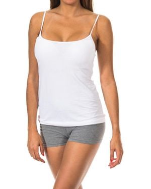 Janira Day Cotton Thin Strap T-Shirt With Round Neckline 1045044 - Blue